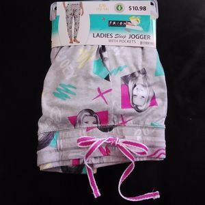 Briefly Stated Women's Friendly Faces Sleep Jogger Lounge Pants Sz:L(12-14) Grey